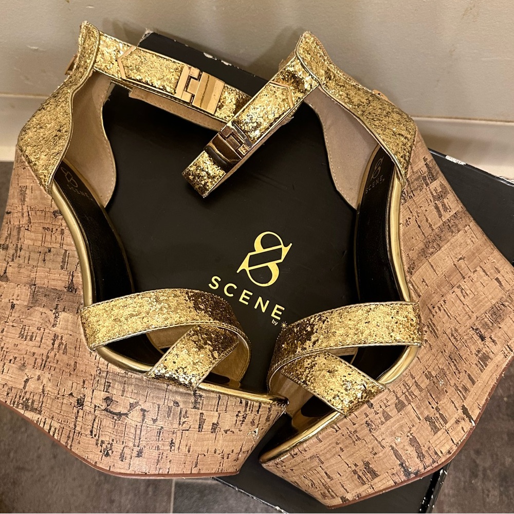 Gold Wedge Sandal